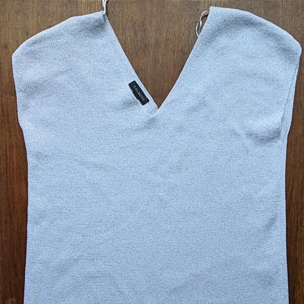 Talbots silver woven shirt